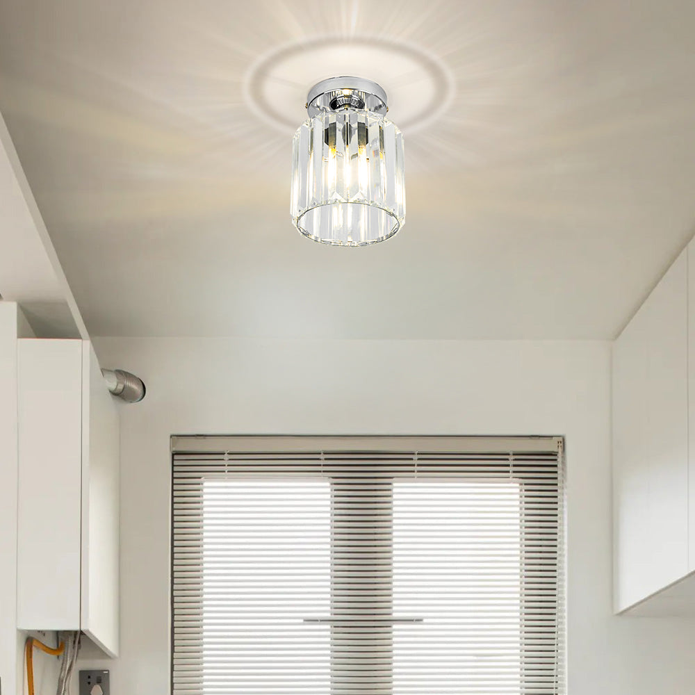 Kilon plafondlamp kristal kubus messing plafond hal woonkamer slaapkamer moderne verlichting compact | Sansoti