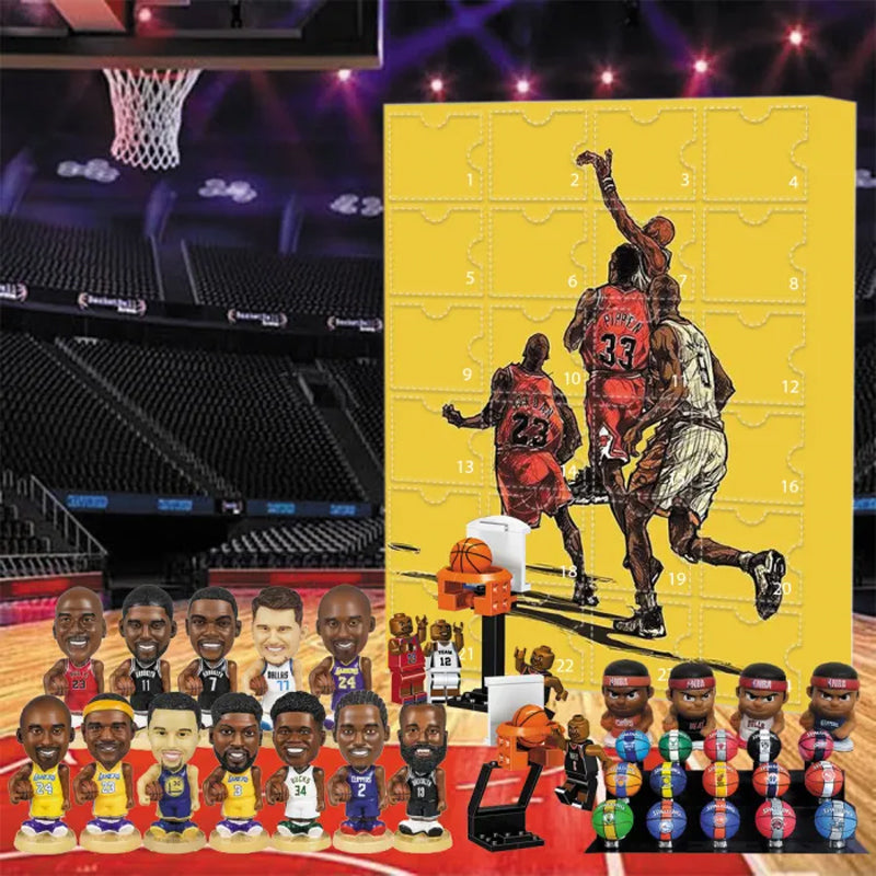 NBA Basketball Advent Calendar 24 Compartments December Countdown Collectible Figures Ornament Memorabilia Fans | Sansoti