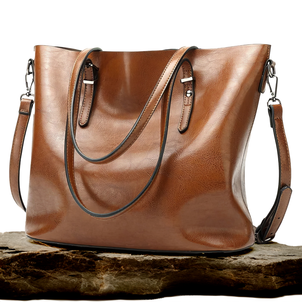 Vintage Leren Schoudertas Dames met Verstelbare Riem Echt Leder Handtas Klassiek Retro Design Elegante Dagtas | Sansoti