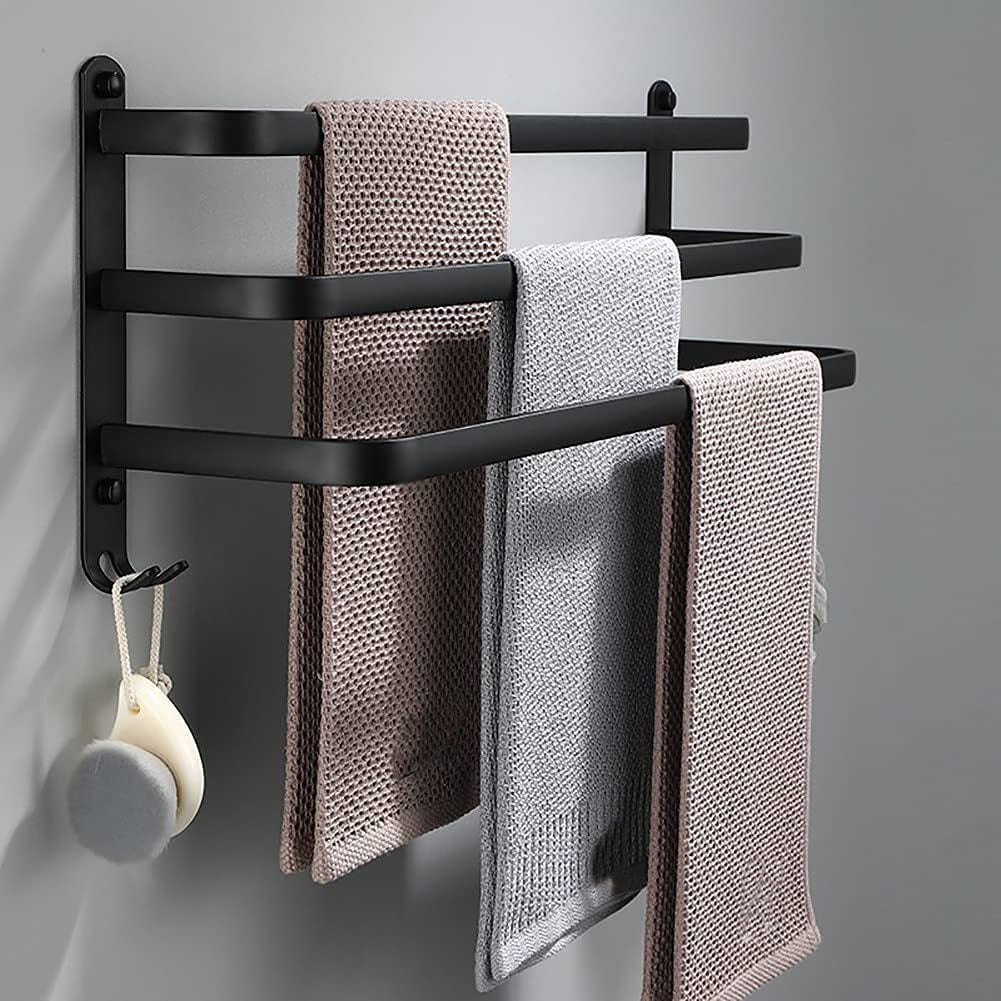 Handtuchhalter Aluminium Wandmontage Bad 40cm 60cm Schwarz 2 3 Stange | Restfield
