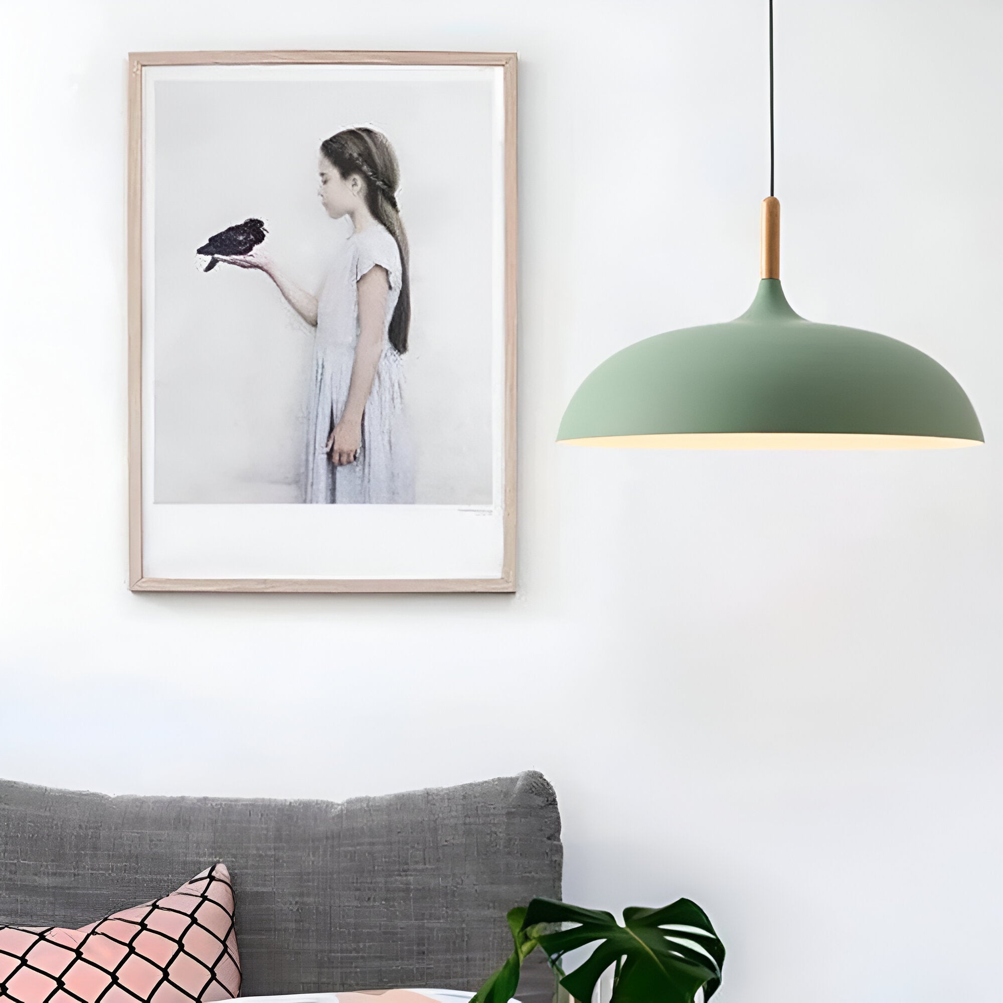 Suspension Bois Fer Scandinave Japandi Ronde E27 Ø35 Ø60 Salle à Manger Cuisine | Restfield
