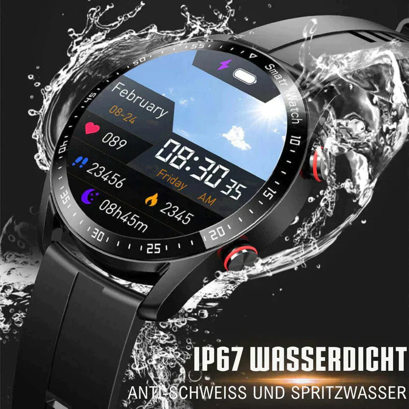 Smartwatch mit Lautsprecher, Bluetooth und Fitnessfunktionen – Luxuriöses Design für Sport und Alltag | Sansoti