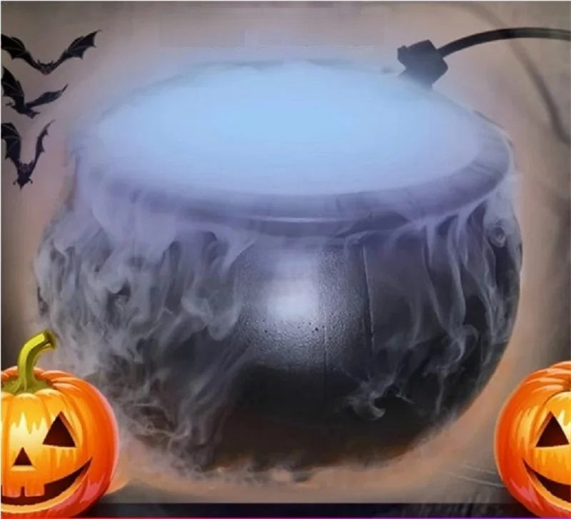 Witch's Cauldron Fog Machine with LED Lighting and Fountain Function for Halloween Party Decorations, Spooky Atmosphere | Sansoti