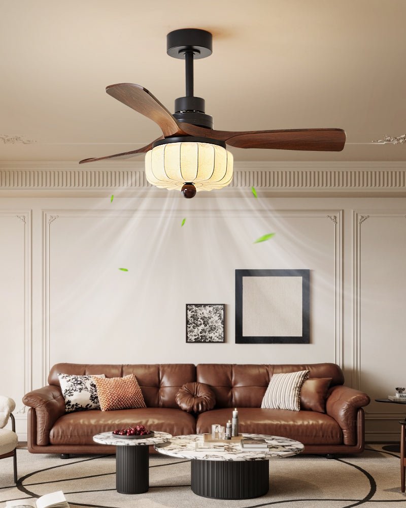Vintage Ceiling Fan with Lighting and Remote Control – Modern Design with 6 Speeds | Sansoti