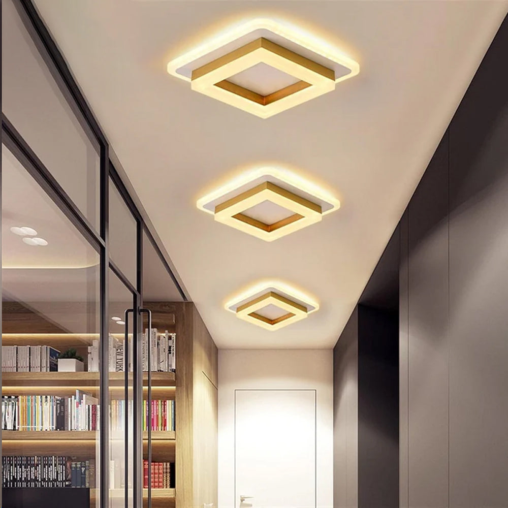 Vierkante LED Plafondlamp 1920 Lumen Zwart Wit Slaapkamer Hal Woonkamer Moderne Plafonnière Geometrisch Design Verlichting Binnen | Sansoti