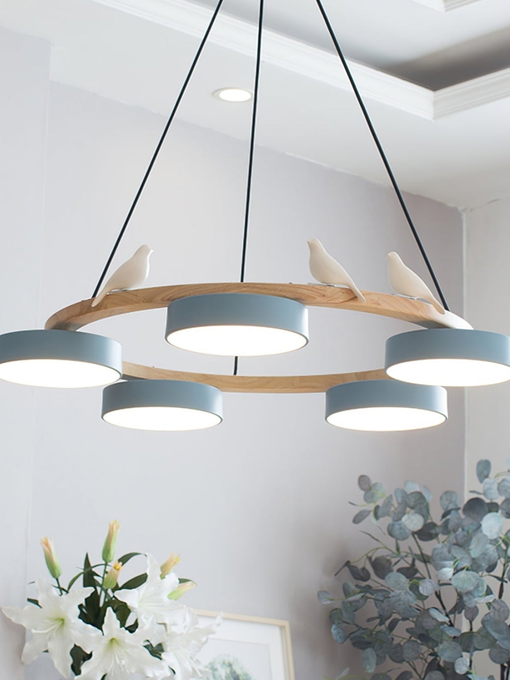 Decoratieve Vogelkroonluchter met Gekleurde Cirkels voor Eetkamer en Woonkamer | Sansoti