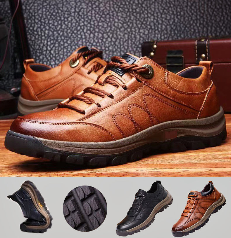 Leren Herenschoenen Handgemaakt Comfortabel Casual Zwart Bruin | Sansoti