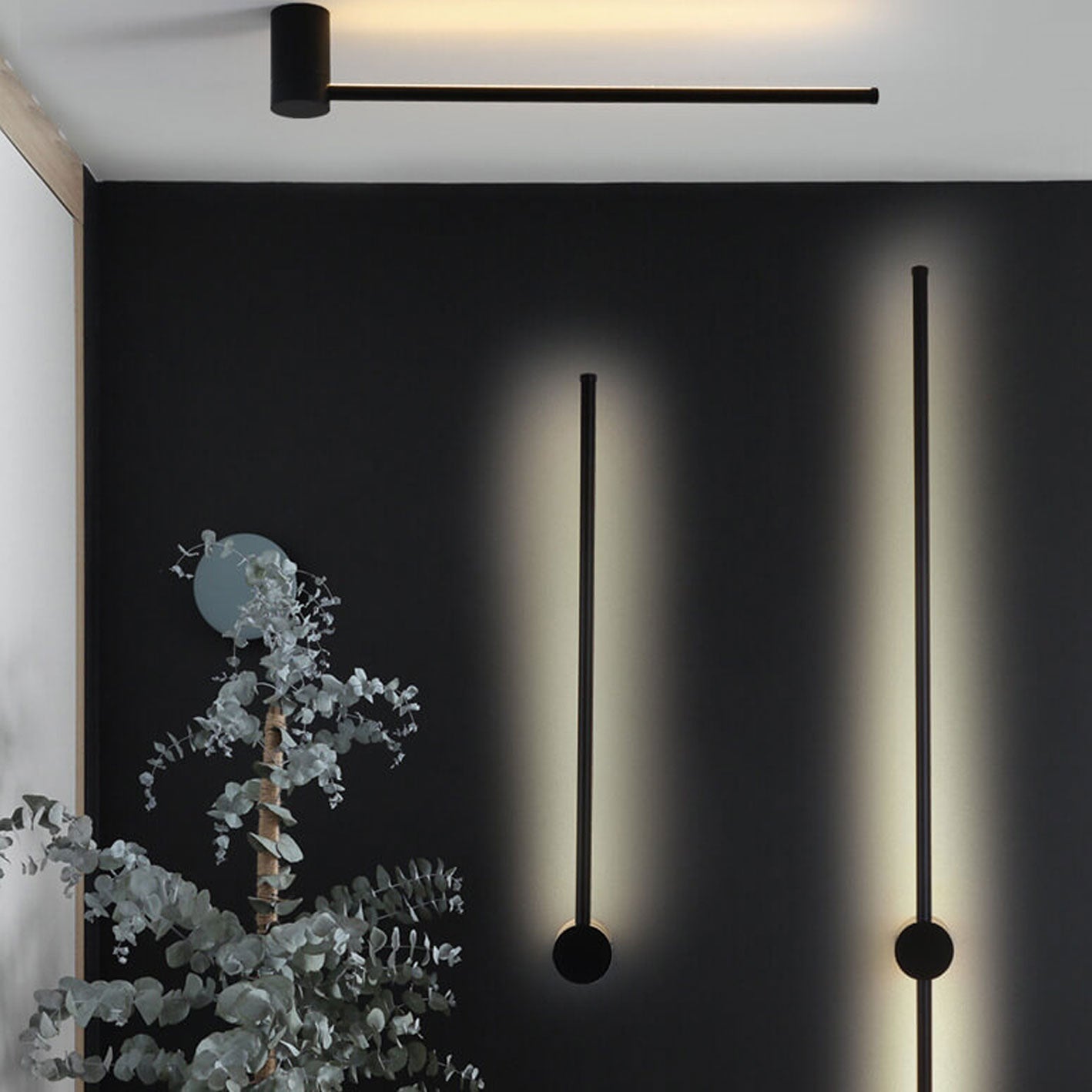 Wandlamp LED Staf Aluminium Zwart Goud 60cm 80cm Woonkamer Slaapkamer Studeerkamer Lijnlamp Minimalistisch Modern Sfeerlamp | Sansoti