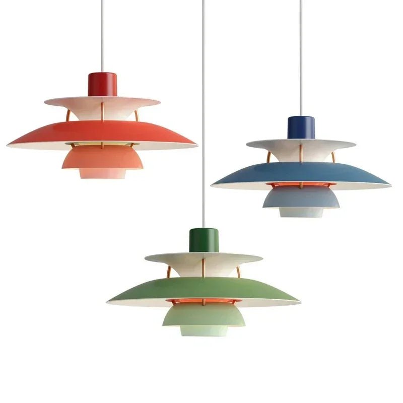 Suspension métal E27 vert table à manger salon lampe design superposée suspension scandinave éclairage d’ambiance intérieur | Restfield