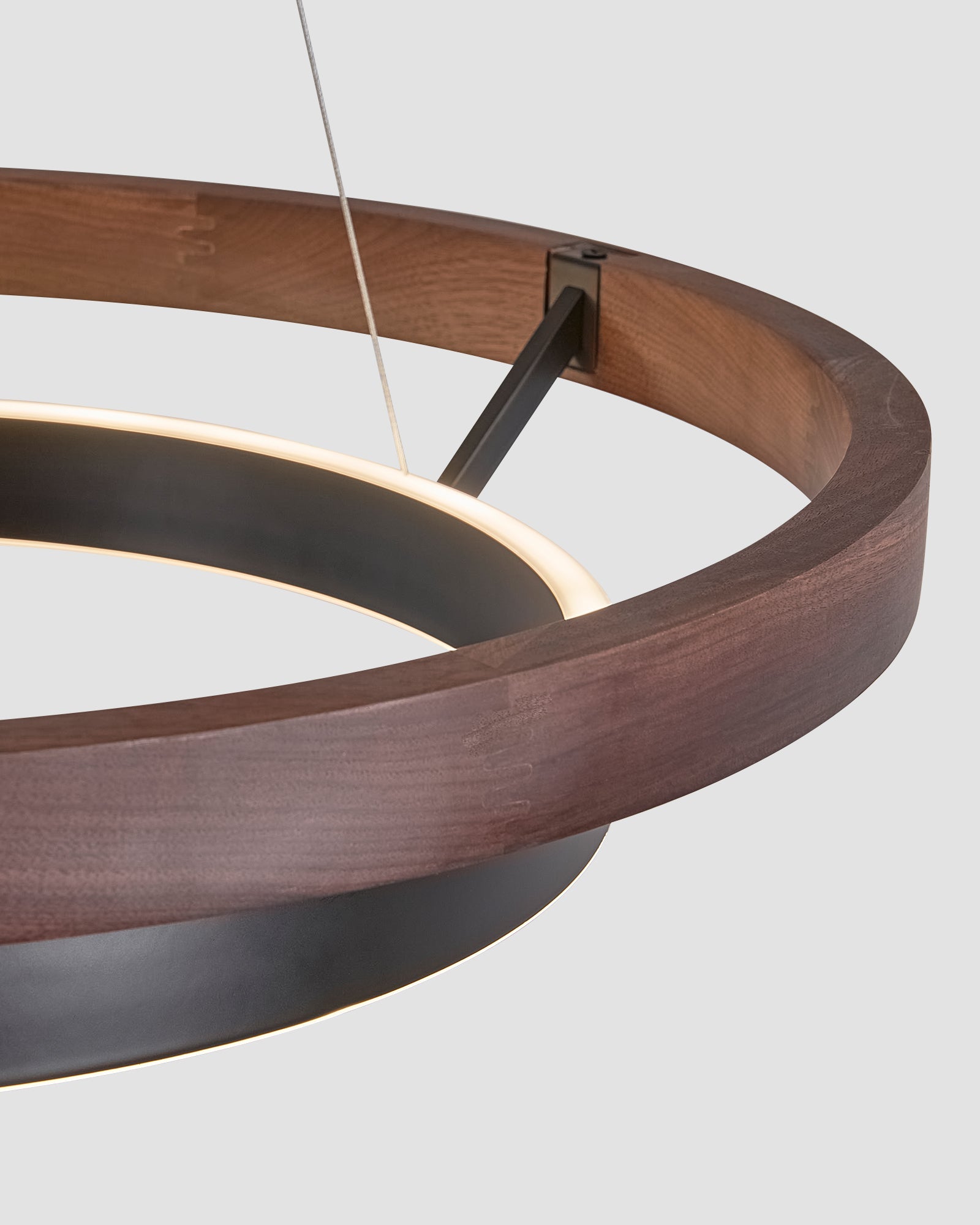 Holz-Ring-Kronleuchter LED Eingebaut Warmweiß Dimmbar Esszimmer Wohnzimmer Deckenlampe Modern Bauernhaus | Restfield