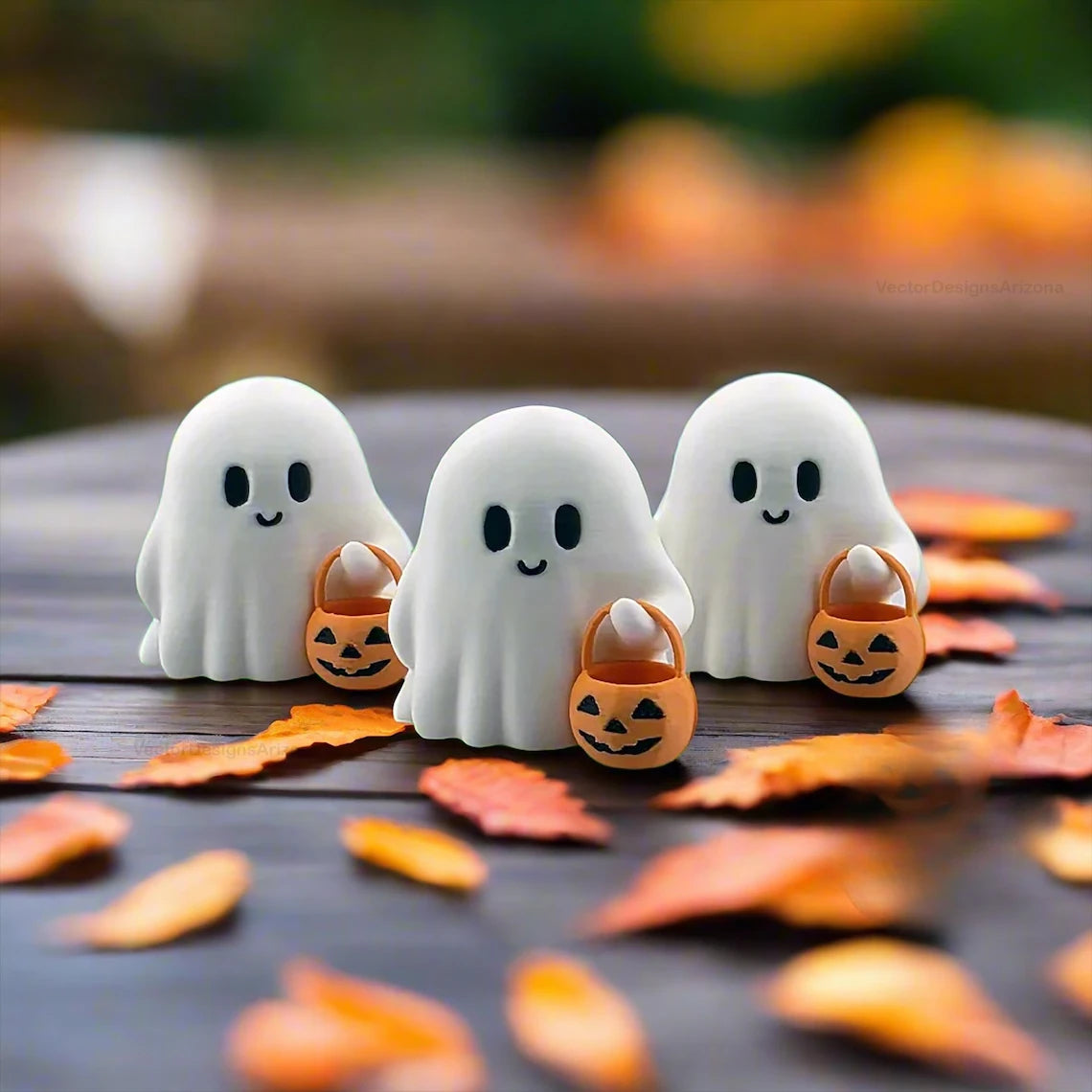 White Resin Ghost Figurines Halloween Decoration Table Desk Festive Home Accent Spooky Interior | Sansoti