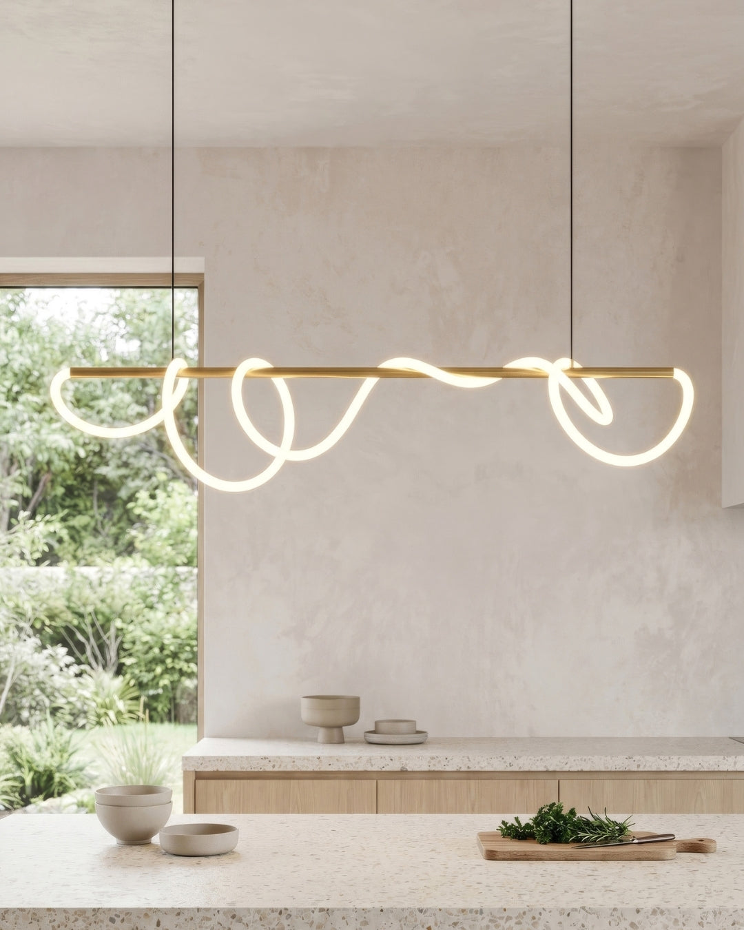 LED-design hanglamp met metalen koordstructuur zwart satijn 100 cm dimbaar warm wit modern interieur eetkamer keukeneiland | Sansoti
