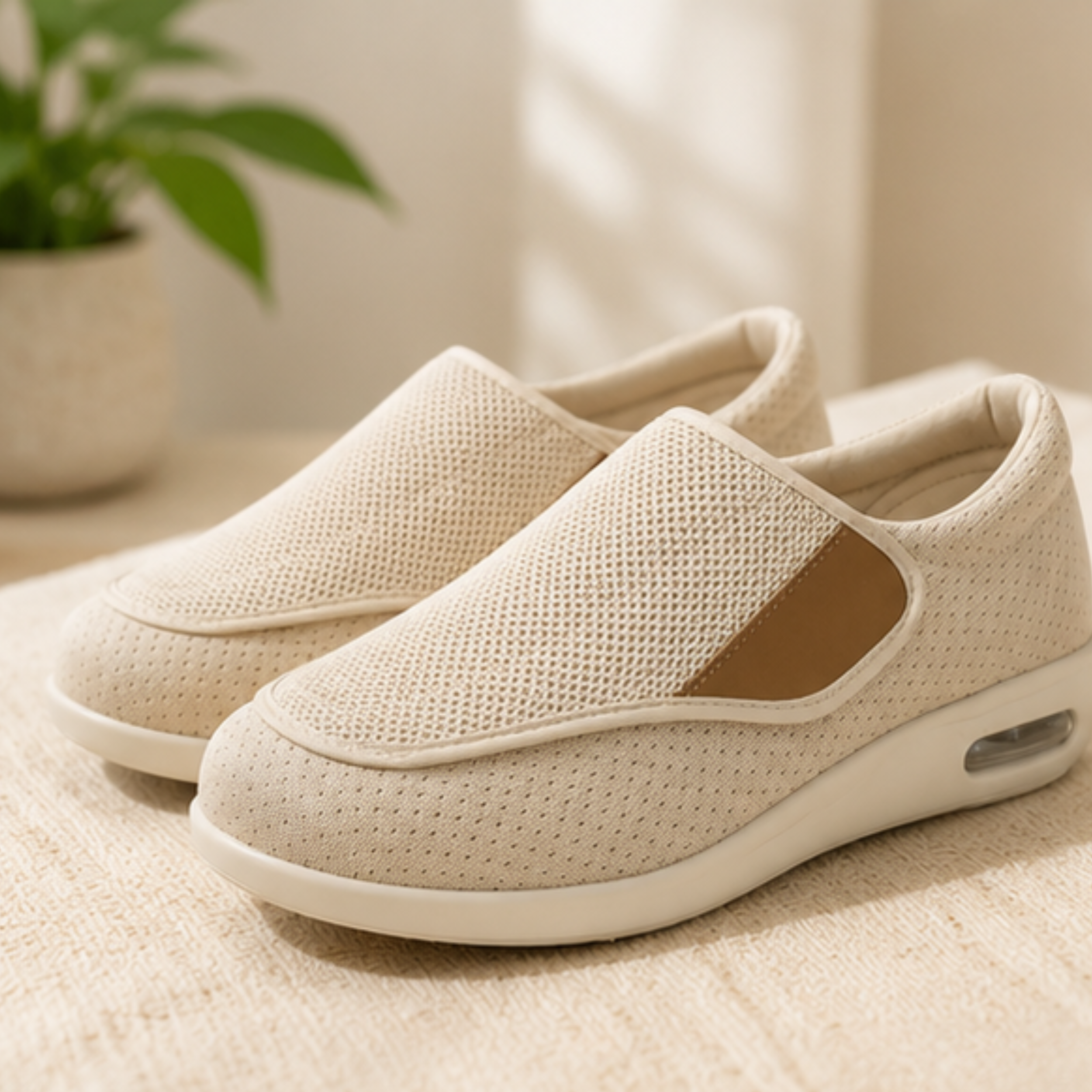 Brede Instapschoenen voor Gevoelige en Gezwollen Voeten – Memory Foam Inlegzool – Naadloos Interieur – Diabetische Comfortschoenen voor Dagelijks Gebruik | Sansoti