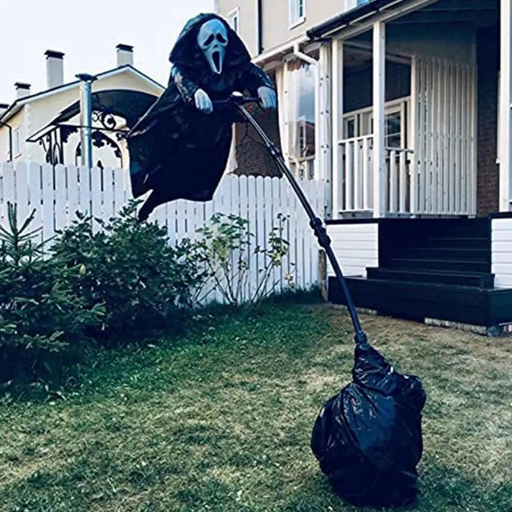 Hanging Horror Ghost Figure XXL – Creepy Halloween Decoration with Mask and Cloak for Garden and Party | Sansoti