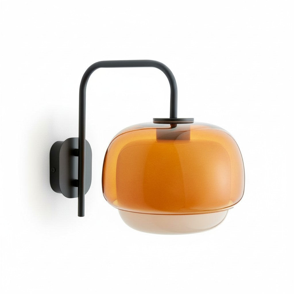 Gekleurde Glazen Wandlamp met Ronde Kap – Groen, Roze, Oranje – Moderne LED Verlichting | Sansoti