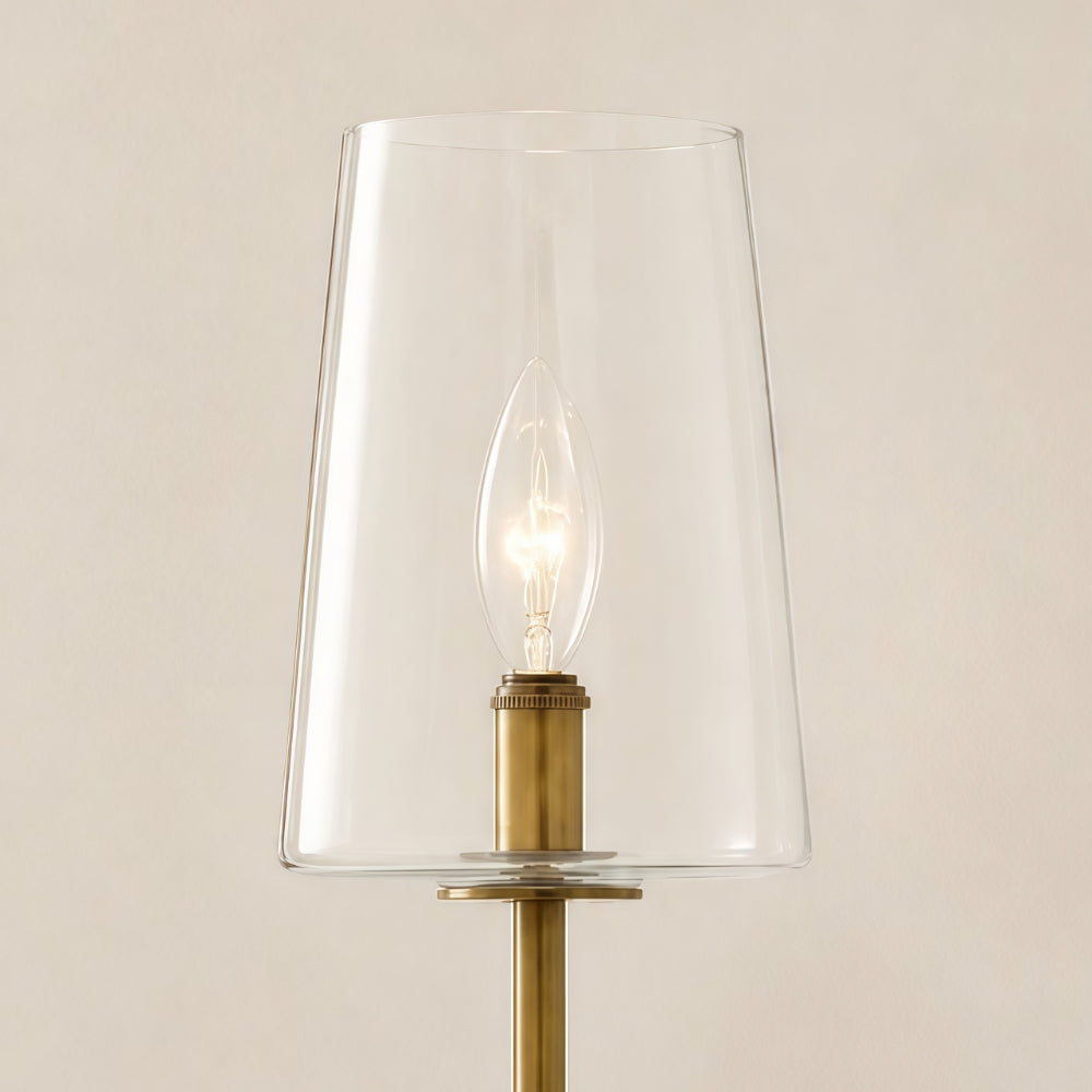 Glazen Wandlamp met Helder Glas – Enkelvoudige tot Drievoudige Configuratie – Elegante Badkamerverlichting | Sansoti