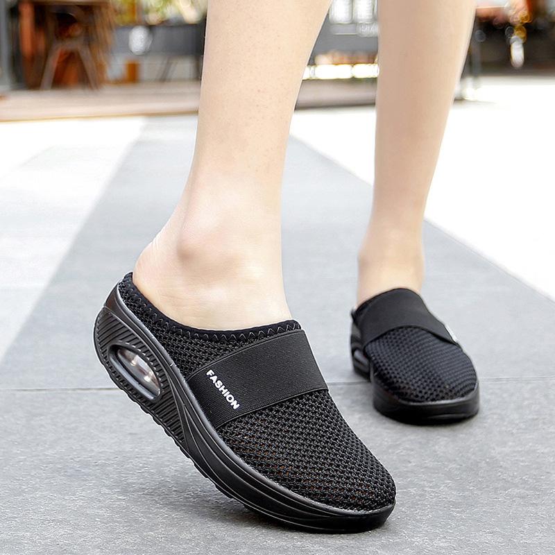 Orthopedische Pantoffels met Luchtkussen Ergonomische Instapschoenen Diabetesvoeten Ademend Mesh Extra Zacht Voetondersteuning Antislip Zool Dames Heren Indoor Outdoor Comfortschoenen | Sansoti