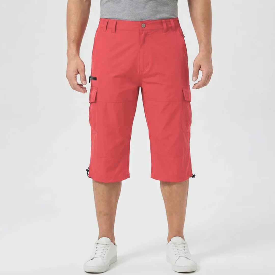 Cargo-Wandershorts für Herren Schnelltrocknend Bis zum Knie Mehrere Taschen Outdoor-Bermudashorts Elastischer Bund Sommer Casual | Sansoti