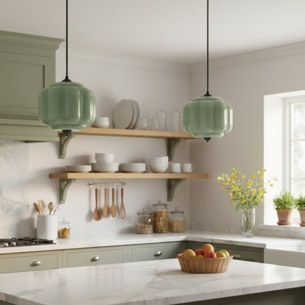 Vintage Melkglas Hanglamp met Messing Armatuur – Klassiek Retro Design voor Eetkamer, Hal & Leeshoek | Sansoti