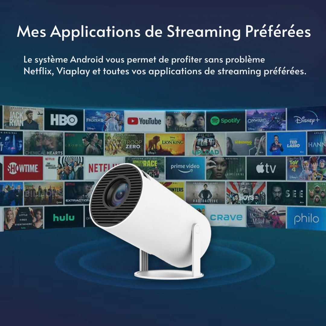 4K Beamer Smart Projector Wifi Bluetooth HDMI 180° | Sansoti