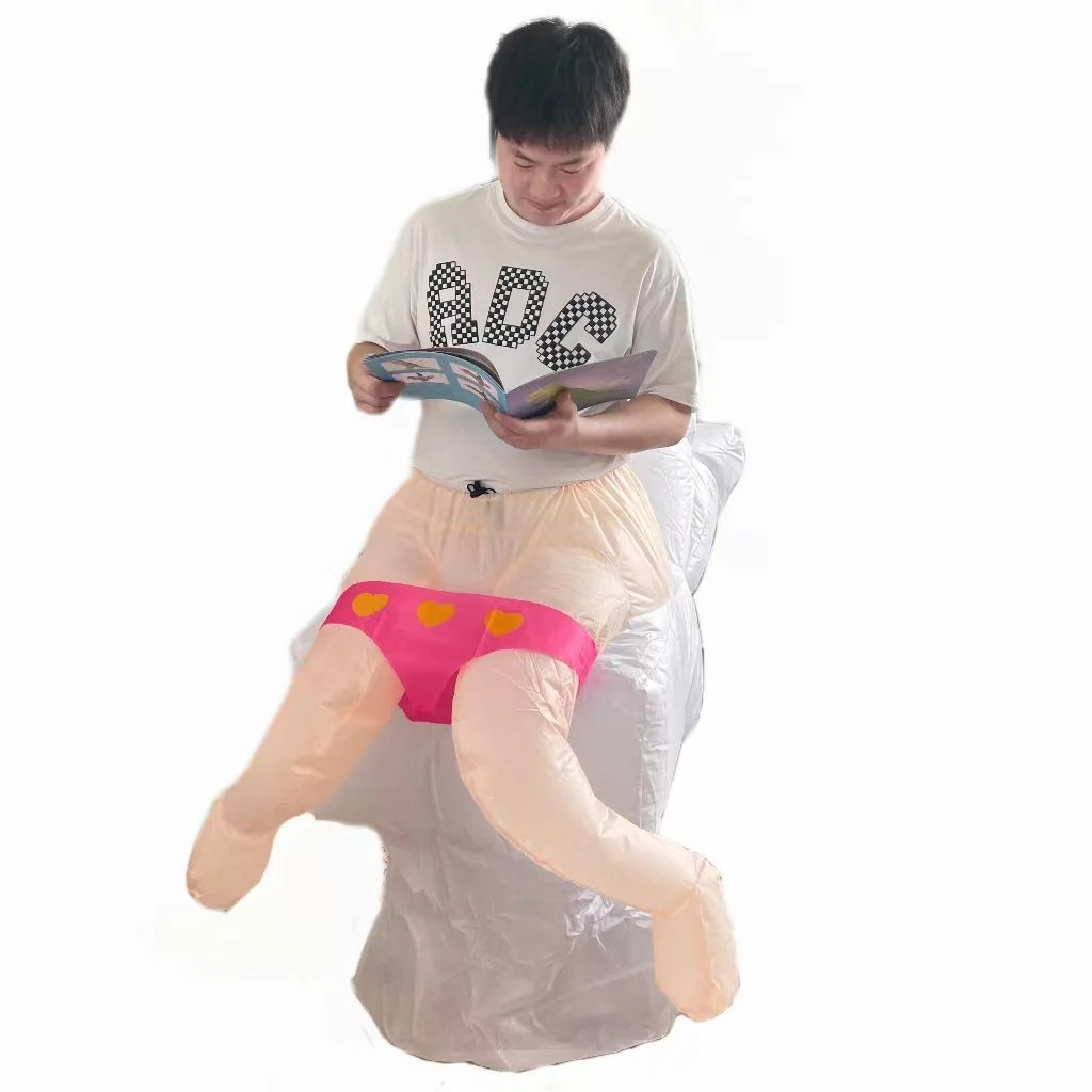 Inflatable Toilet Costume for Parent and Child - Funny Family Dress-Up Costume for Parties and Entertainment | Sansoti