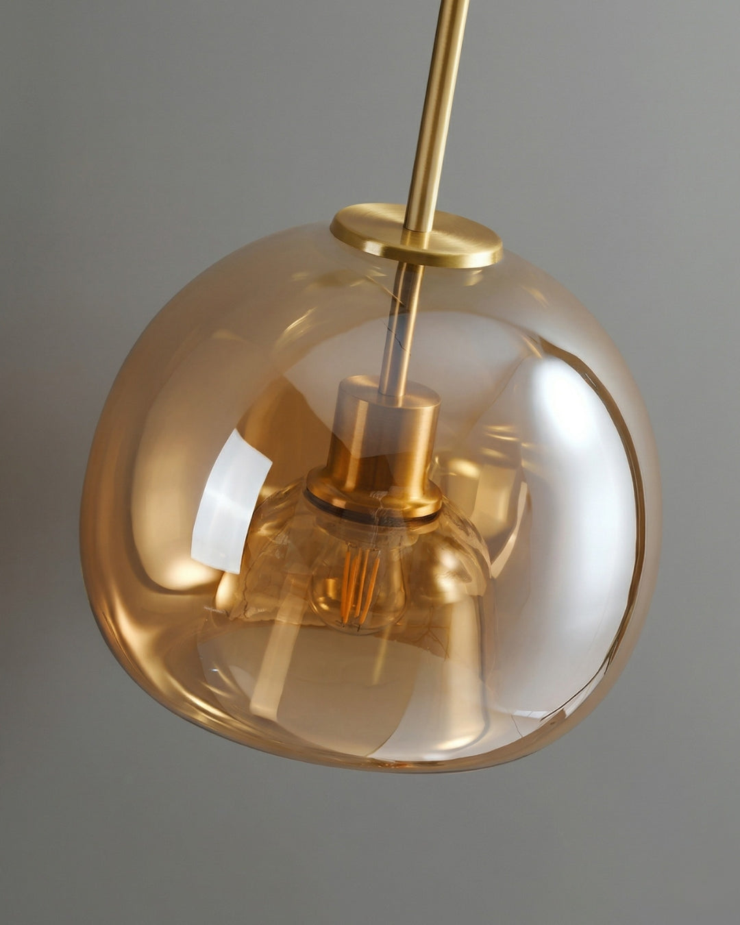 Thyra Hanglamp – Getint Glas Sculpturale Verlichting Warm Diffuus Licht Amber Rookgrijs – Type A 25cm Type B 29cm | Sansoti