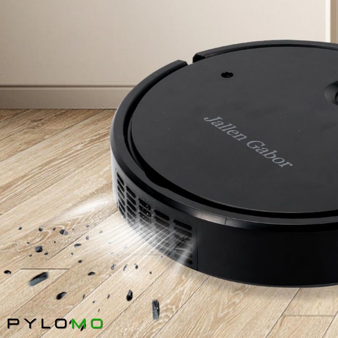 Robotstofzuiger met Dweilfunctie Zwart Wit voor Harde Vloeren Tapijt Dierenharen Stil Compact Design | Sansoti