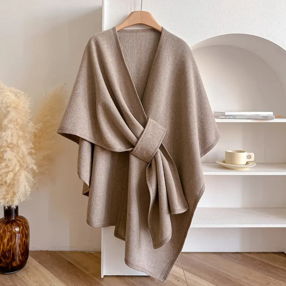 Lichte Poncho Cape met Bescherming tegen Wind en Kou – Warme Shawl voor Najaar en Winter | Sansoti
