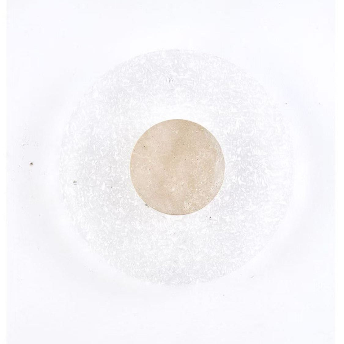 Wandleuchte Travertin Acryl Rund LED Minimalistisch Japandi Ø30 Schlafzimmer Flur | Restfield