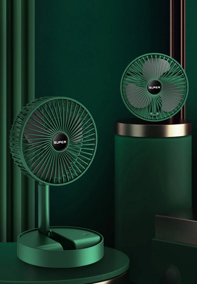 Foldable Table Fan USB Rechargeable with Five Speeds – Compact and Quiet | Sansoti