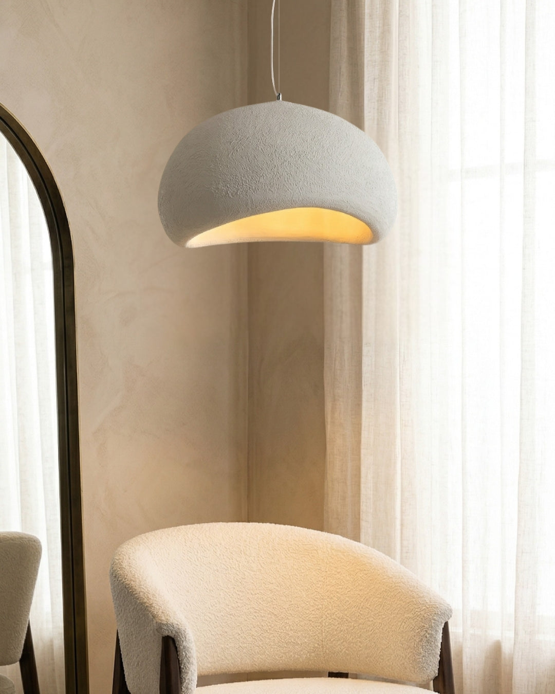 Wabi Sabi Polymeeren Hanglamp – Organische Textuur Scandinavische Lichtdesign voor Woonkamer Eetkamer | Sansoti