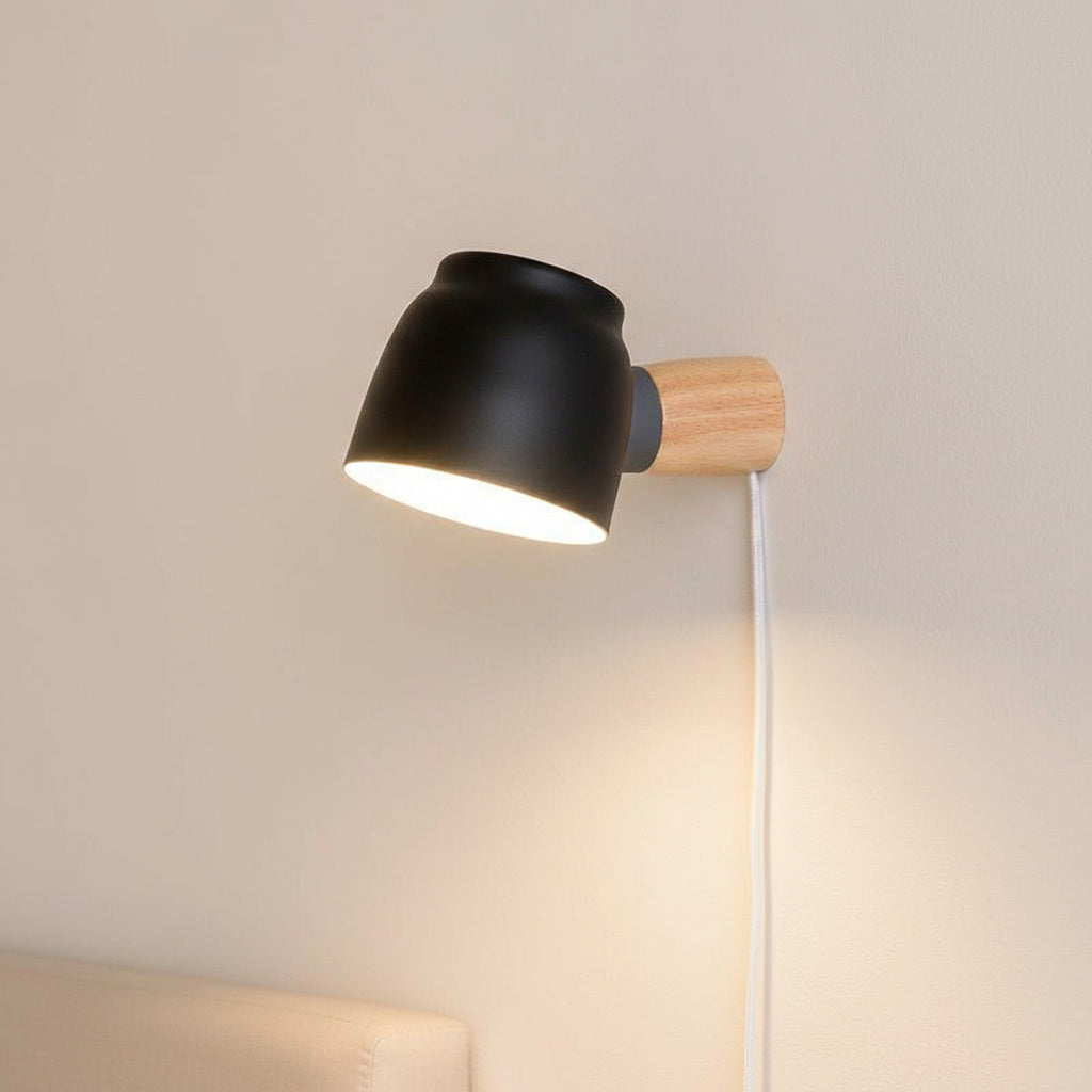 Oona Plug-in Wandlamp – Scandinavische Wandspot met Stekker – Flexibele Stijlverlichting voor Slaapkamer | Sansoti
