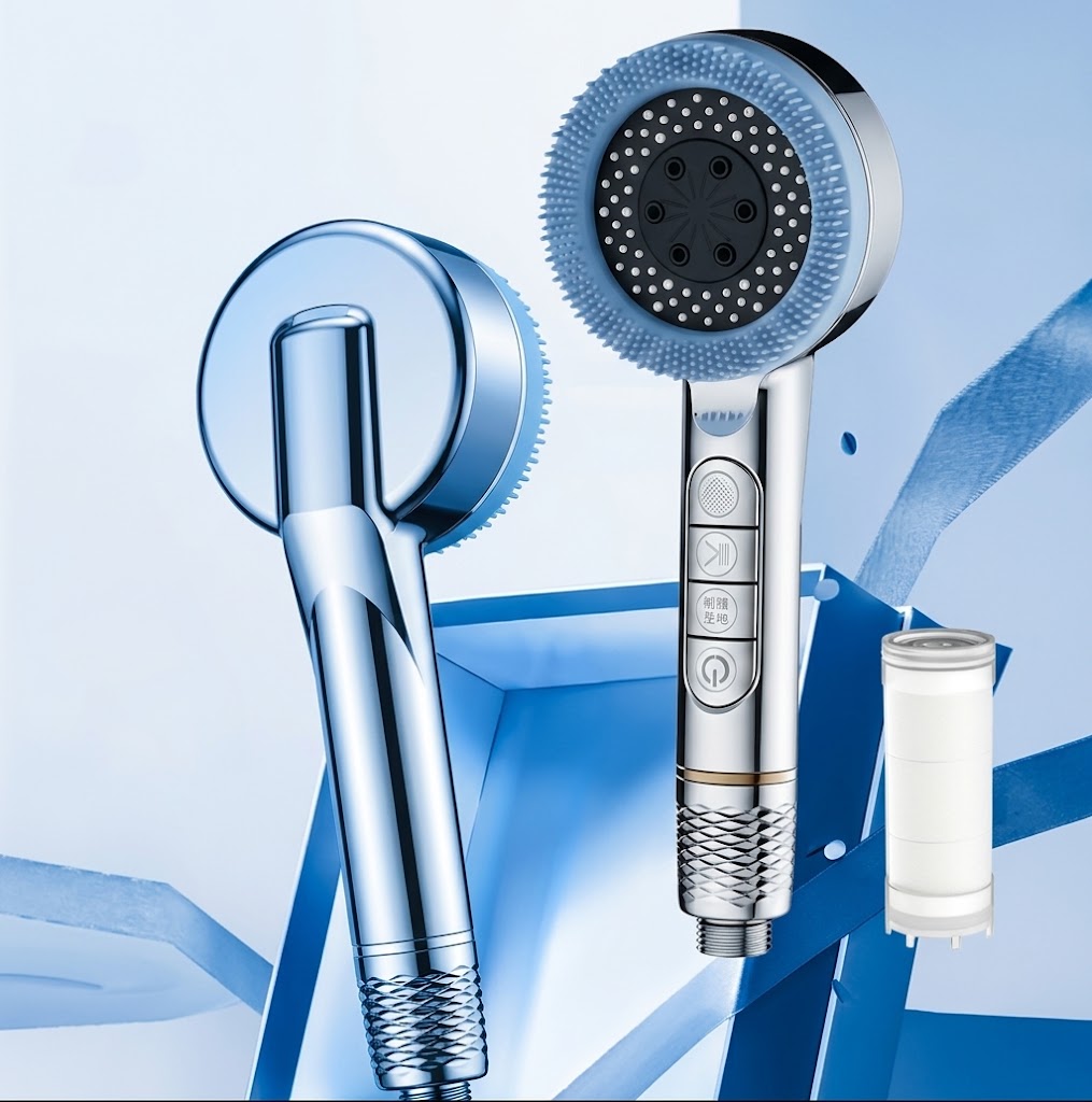 High-Pressure Handheld Showerhead 5 Spray Modes Black Silver Adjustable Holder with Hose for Bathroom Wellness | Sansoti