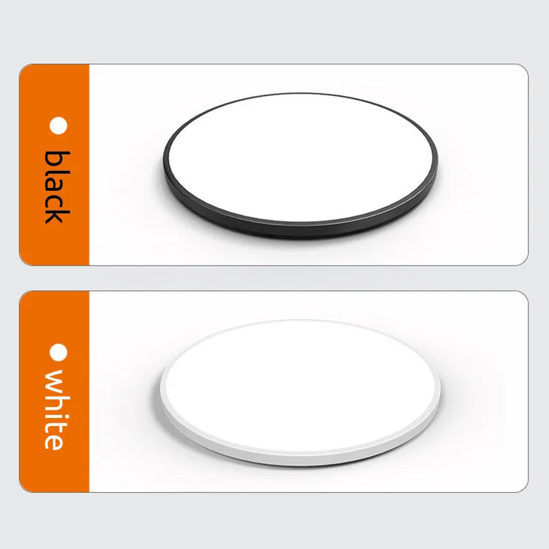 Round LED Bathroom Ceiling Light IP54 Splashproof 23-37cm White Black Adjustable Light Color Modern Design | Sansoti