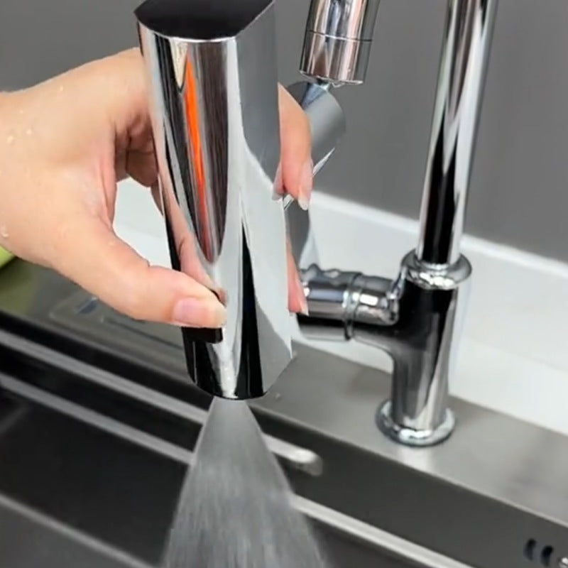 Kraanuitbreiding met Watervalsysteem Zwart of Zilver – Keukenkraan Accessoire met 4 Standen voor Multifunctioneel Gebruik | Sansoti