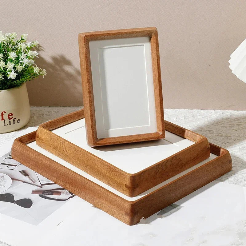Bilderrahmen Massivholz Walnuss mit abgerundeten Ecken A4 | Restfield