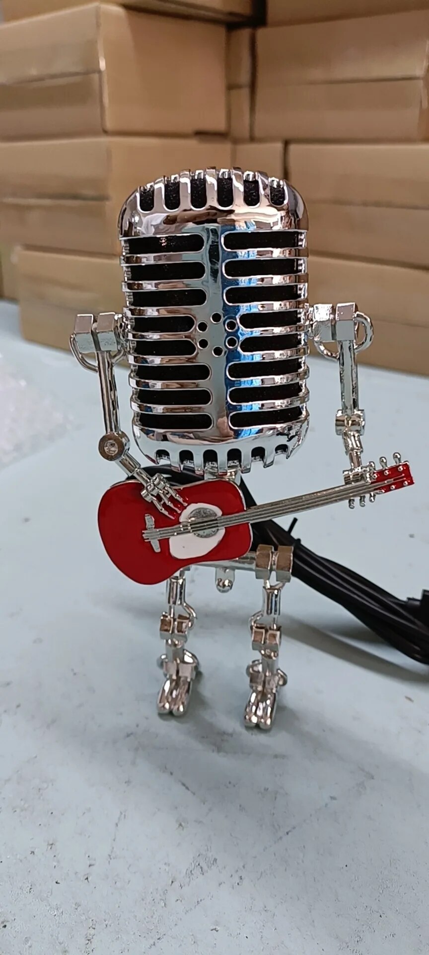 Tischleuchte Roboter mit Gitarre LED Dekoration für Musikzimmer | Restfield