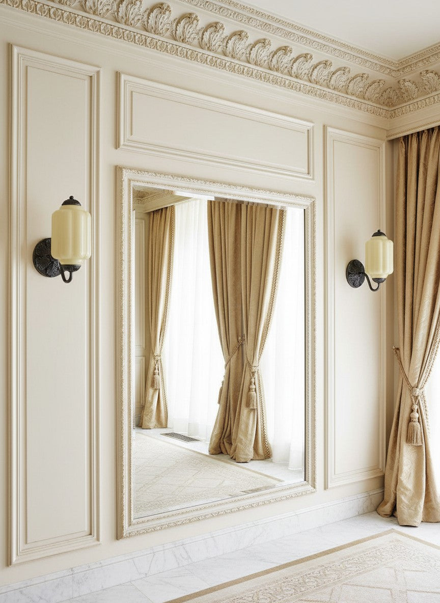 Melkglazen Wandlamp Eloise voor Hal en Slaapkamer | Vintage Wandverlichting met Melkwit Glas | Sansoti