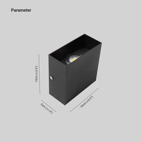 Square Outdoor Wall Light LED Adjustable Black White Gray Waterproof IP65 Metal Acrylic Garden Lighting | Sansoti
