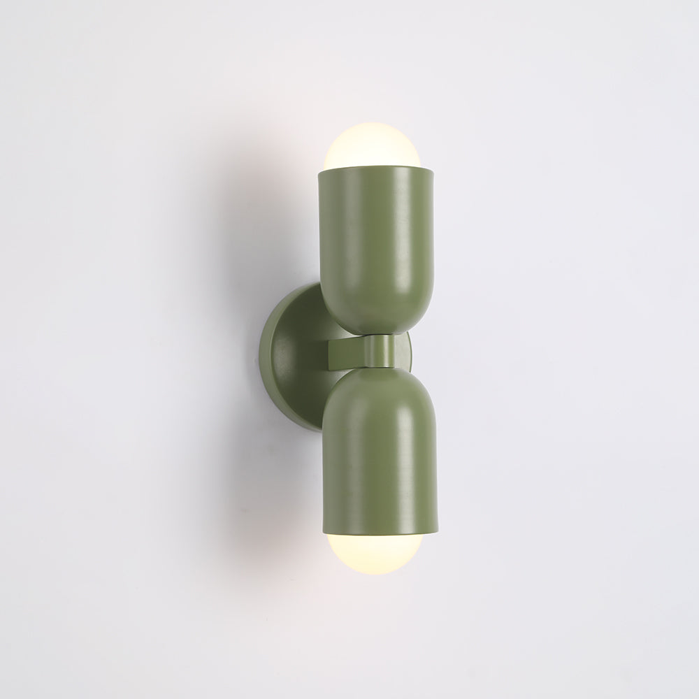 Moderne Metall-Wandleuchte LED Duo mit farbenfrohem pulverbeschichtetem Design für Schlafzimmer und stimmungsvolles Wohnzimmer | Sansoti