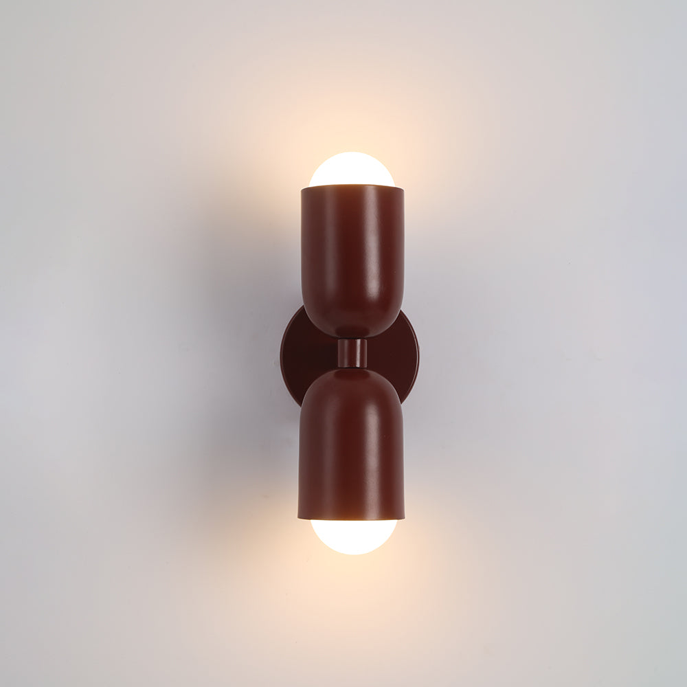Moderne Metall-Wandleuchte LED Duo mit farbenfrohem pulverbeschichtetem Design für Schlafzimmer und stimmungsvolles Wohnzimmer | Sansoti