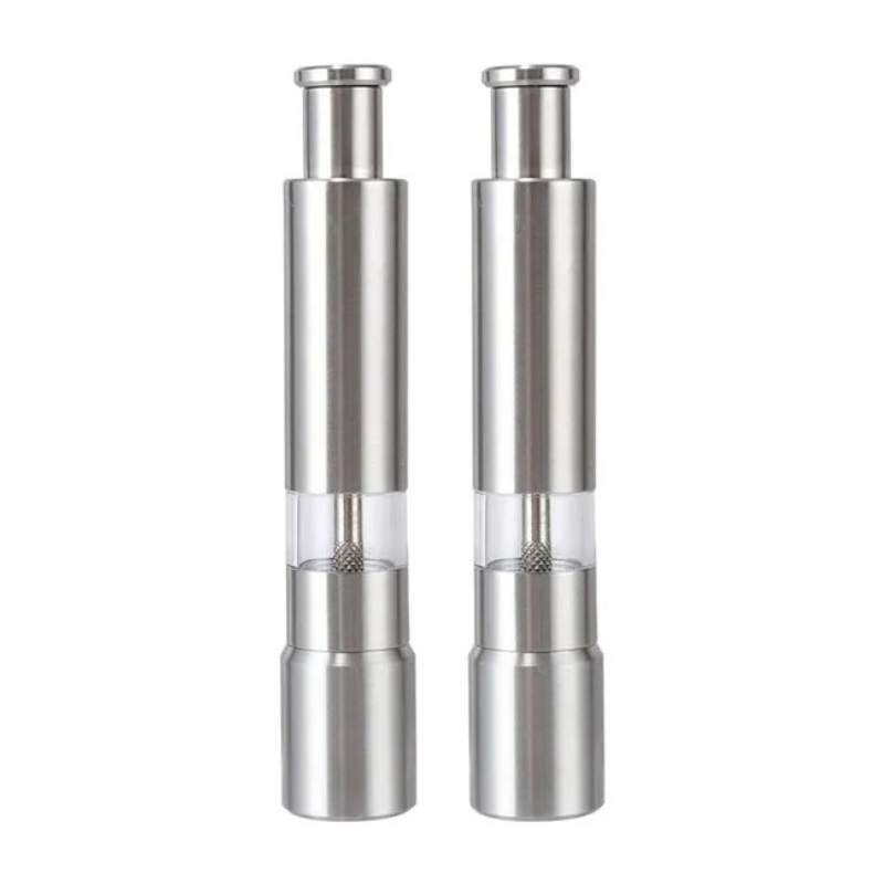 Electric Stainless Steel Spice Grinder with One-Handed Button Operation for Pepper, Salt and Spices, Kitchen Utensil for Cooking and Dining | Sansoti