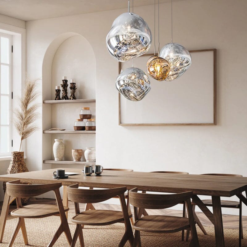 Moderne Lava-Hängeleuchte mit Glas- oder PVC-Kugel und verstellbarer Aufhängungshöhe | Restfield