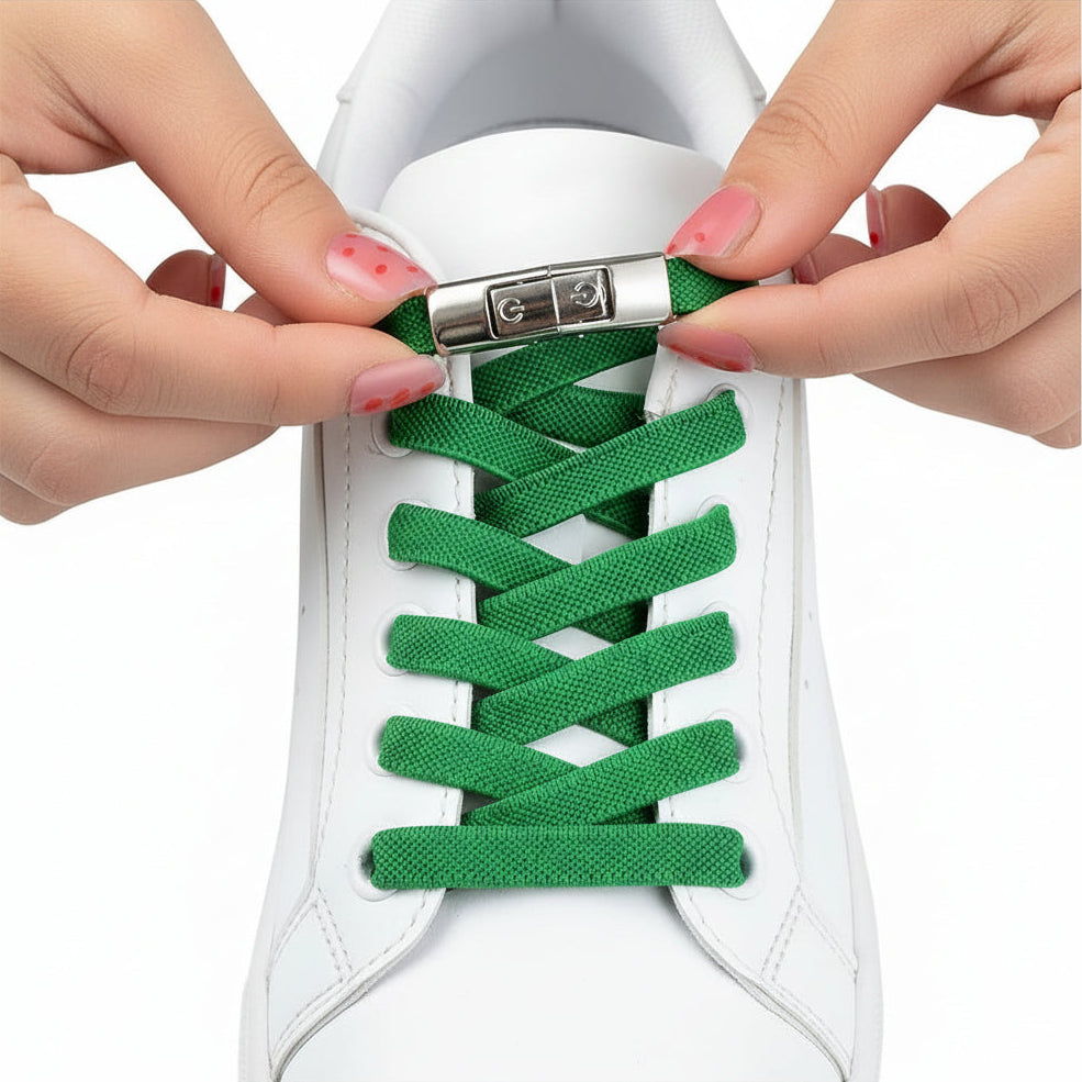 Elastische Vetersysteem met Kliksluiting – Snel Aantrekken Zonder Strikken voor Sneakers en Dagelijkse Schoenen | Sansoti