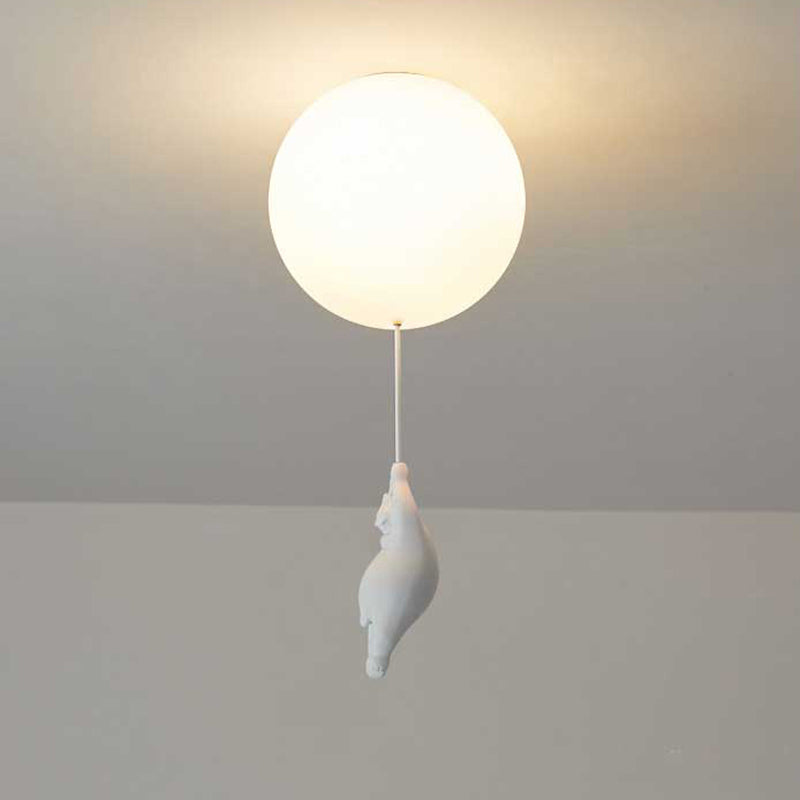 Deckenleuchte Kinderzimmer Bär Ballon Acryl Metall Weiß Sanftes Licht LED E26 Schlafzimmer | Restfield