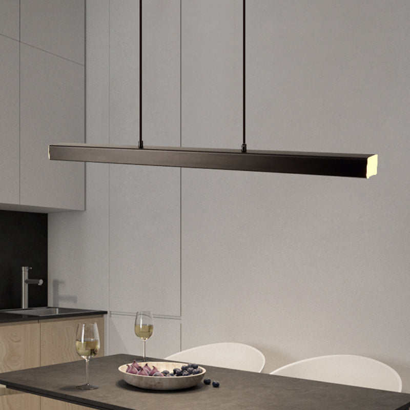 Linear LED Pendant Light Metal Black Brown Dimmable Modern Design Dining Table Kitchen Island Dining Area Lighting | Sansoti