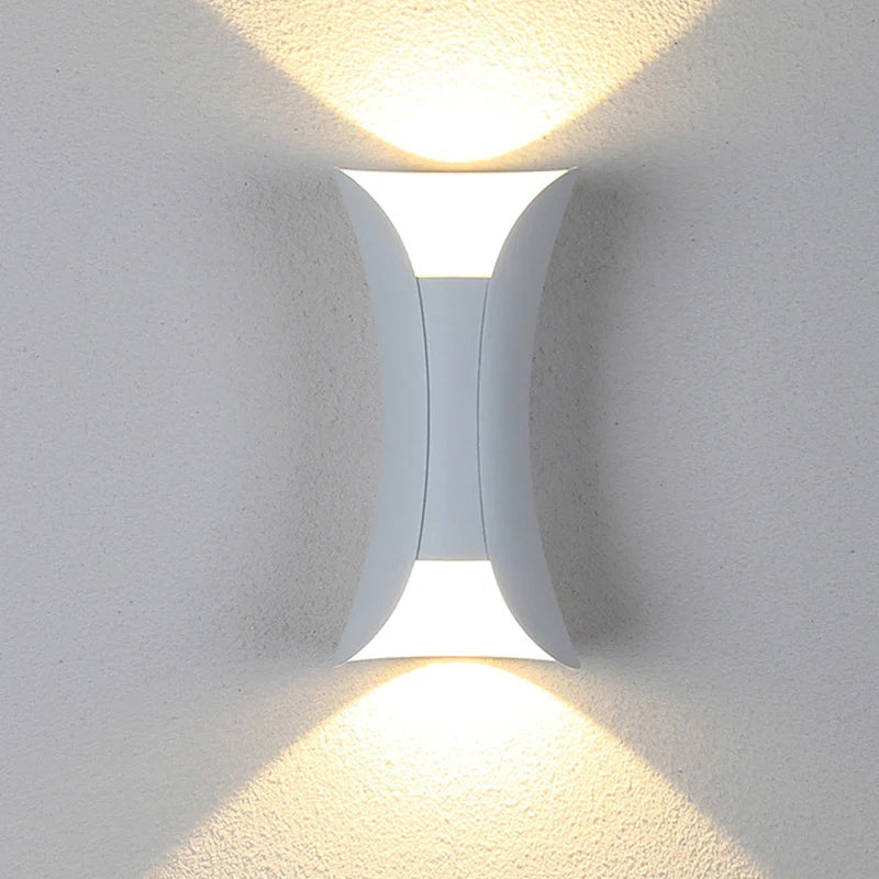 Applique Murale Extérieure Métal Noir Blanc LED Design Moderne Jardin Terrasse Entrée Façade Ambiance | Restfield