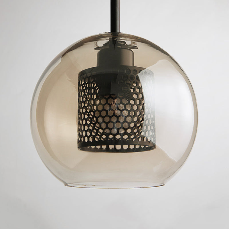 Suspension boule en verre doré ou argenté, douille E26, cordon réglable, salle à manger, chambre, salon, design moderne | Sansoti