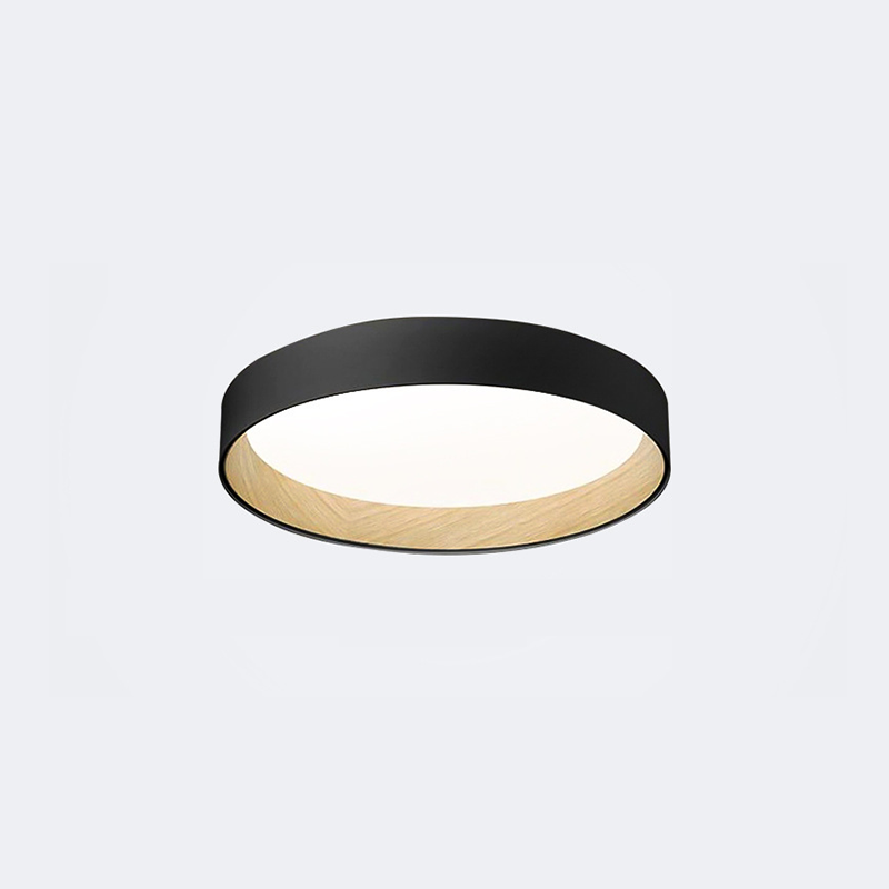 Modern Round LED Ceiling Light Metal Acrylic White Grey Black Dimmable Scandinavian Bedroom Interior | Sansoti