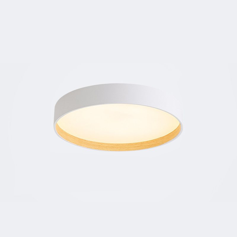 Modern Round LED Ceiling Light Metal Acrylic White Grey Black Dimmable Scandinavian Bedroom Interior | Sansoti